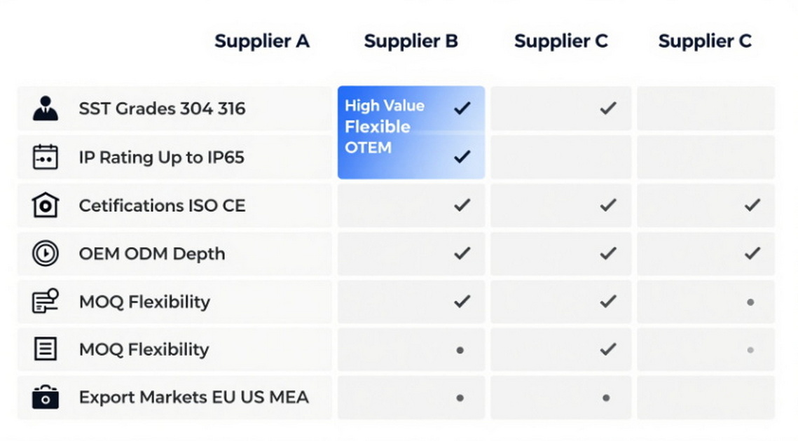 China Sst Enclosure Manufacturers Comparison Matrix China Sst Enclosure Manufacturers Comparison Matrix