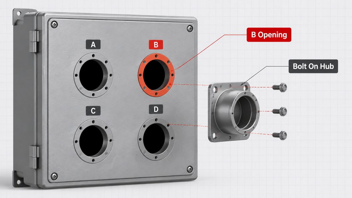 1Industrial Enclosure B Opening Diagram 1Industrial Enclosure B Opening Diagram