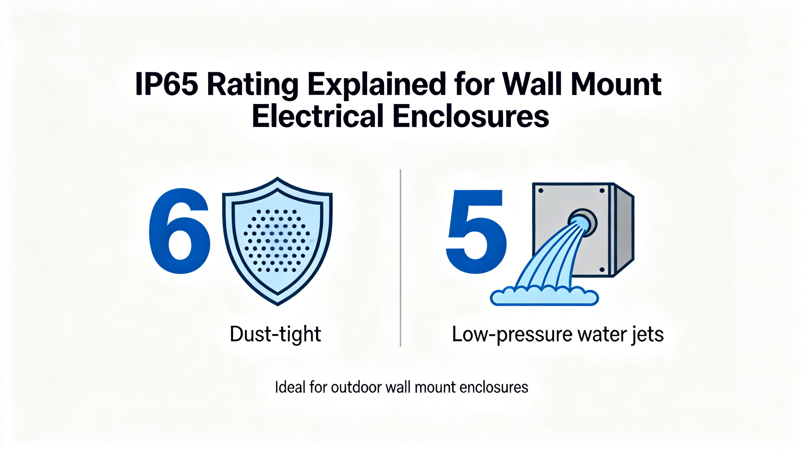 IP65 Rating Overview Infographic Pangkalahatang-ideya ng IP65 Rating Infographic