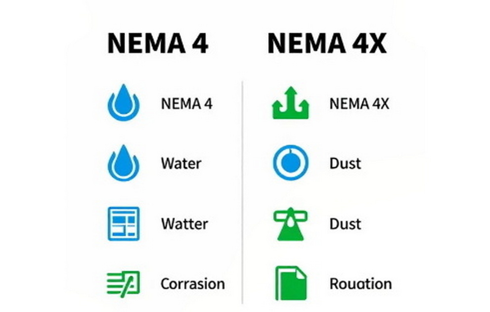 NEMA 4 Vs NEMA 4X Infographic