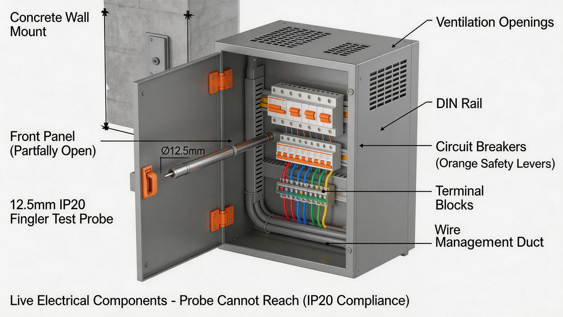 IP20 Wall Mount Enclosure Cutaway View