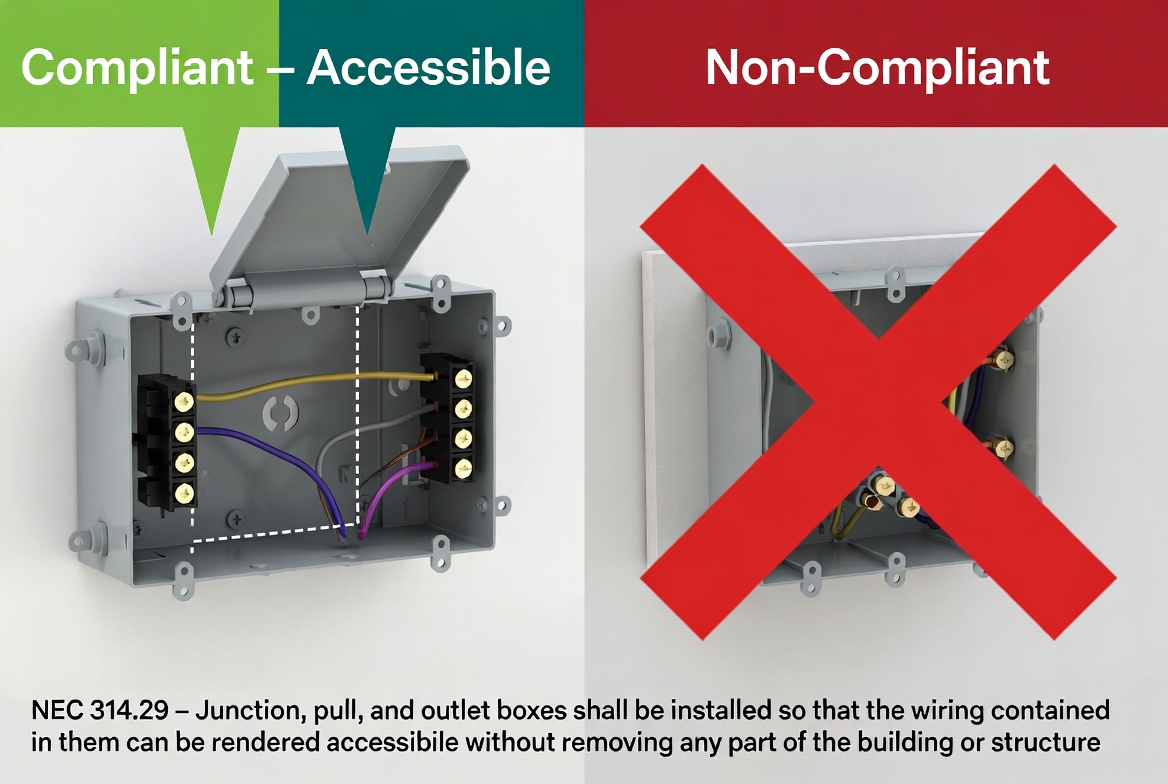 Accessible Versus Hidden Junction Boxes
