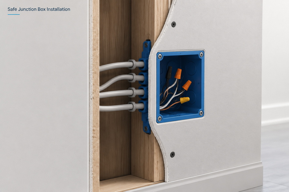 1Junction Box In Drywall Cutaway