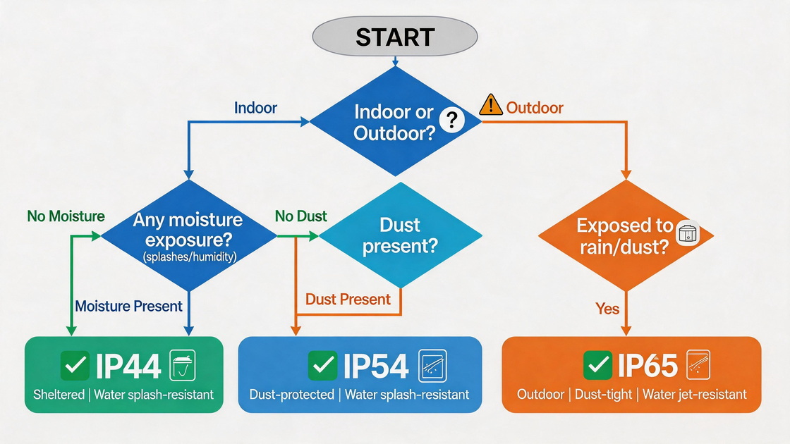IP Rating Decision Flowchart for Enclosure Selection